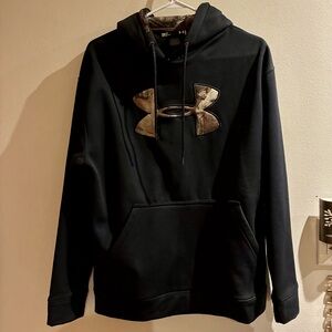 Men's Under Armour Black Hoodie with Camo Hood Small